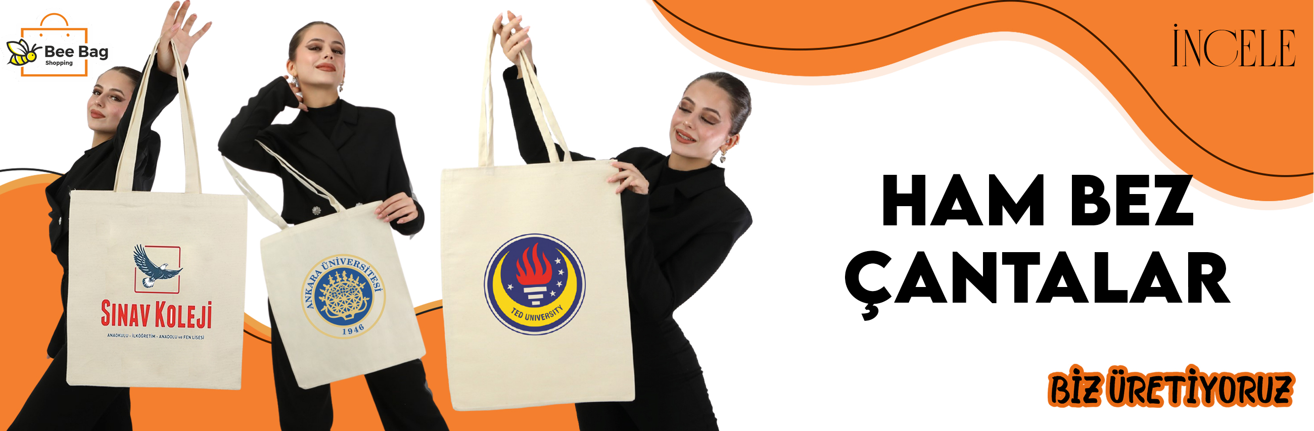 baskılı ham bez çanta